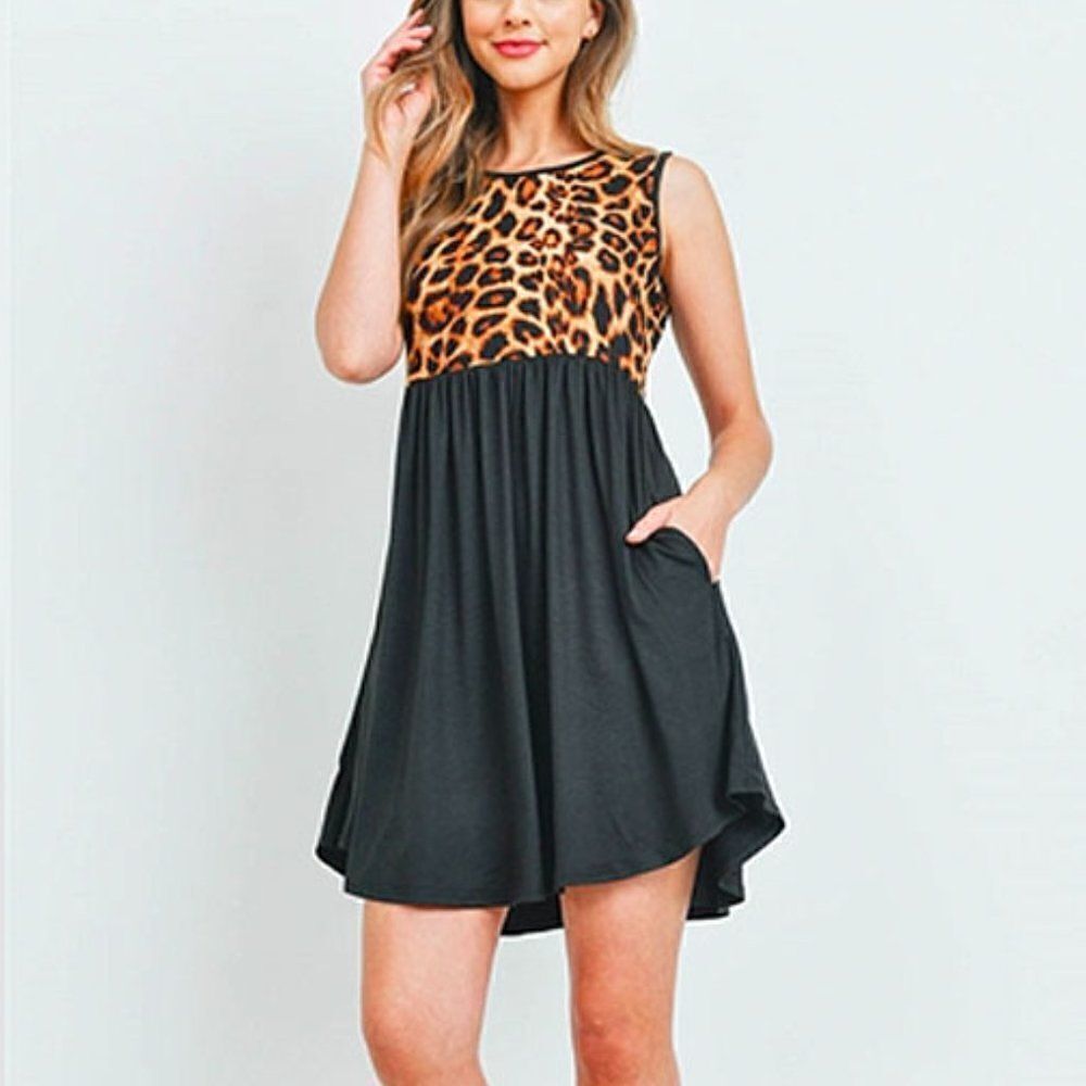 *Clearance* Perfect Peach Ladies Leopard Dress